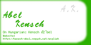 abel kensch business card